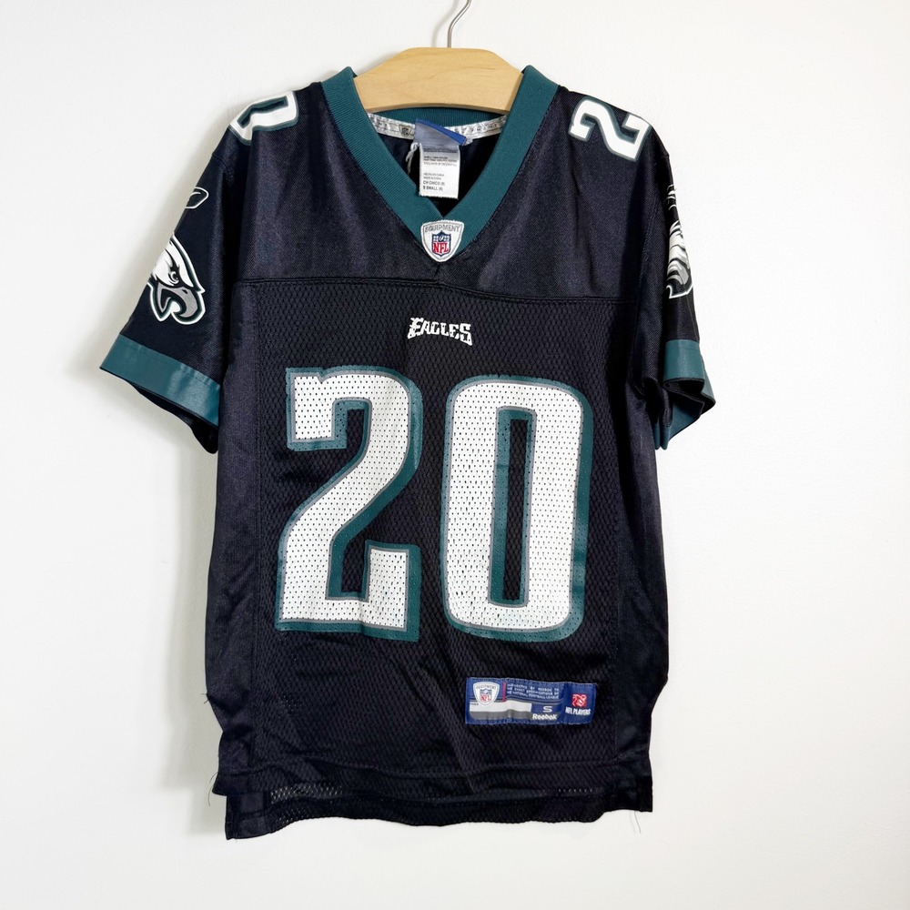 VTG Reebok NFL Jersey Kids Small Black Philadelphia Eagles Brian Dawkins #20